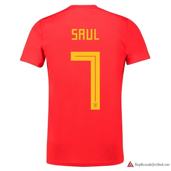 Camiseta Seleccion España Primera equipación Saul 2018 Rojo